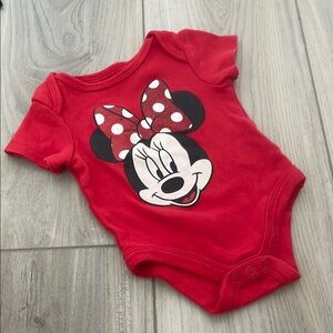 Disney Red Minnie Mouse Infant Bodysuit